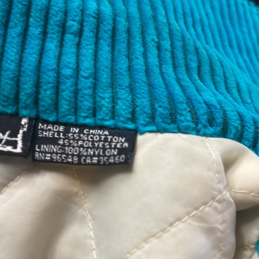 Vintage Oakley Size Small Quilted Corduroy aqua Jacket - Picture 13 of 14